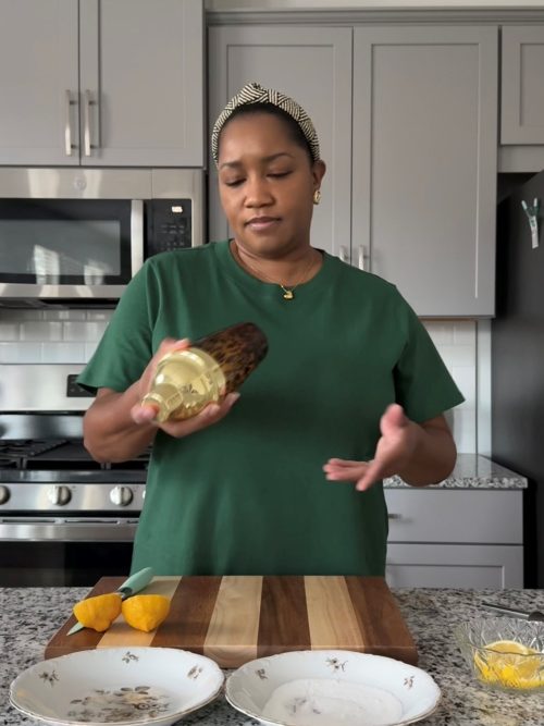 Shaking martini ingredients in a cocktail shaker. 